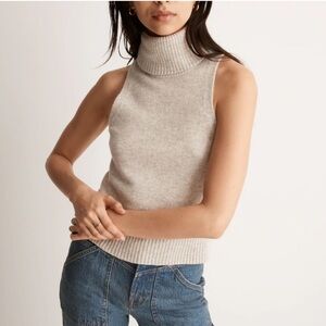 Madewell Beige Hallowell Turtleneck Tank Top Size Small